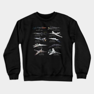 Military's Fastest Jet Fighters Aircraft Plane of the World Crewneck Sweatshirt